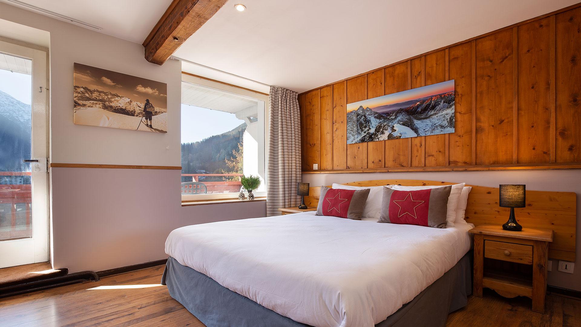 chambre du chalet hôtel La Sapinière à chamonix