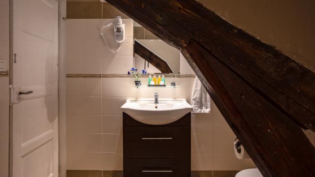 Salle de bains suite chalet hôtel La Sapinière